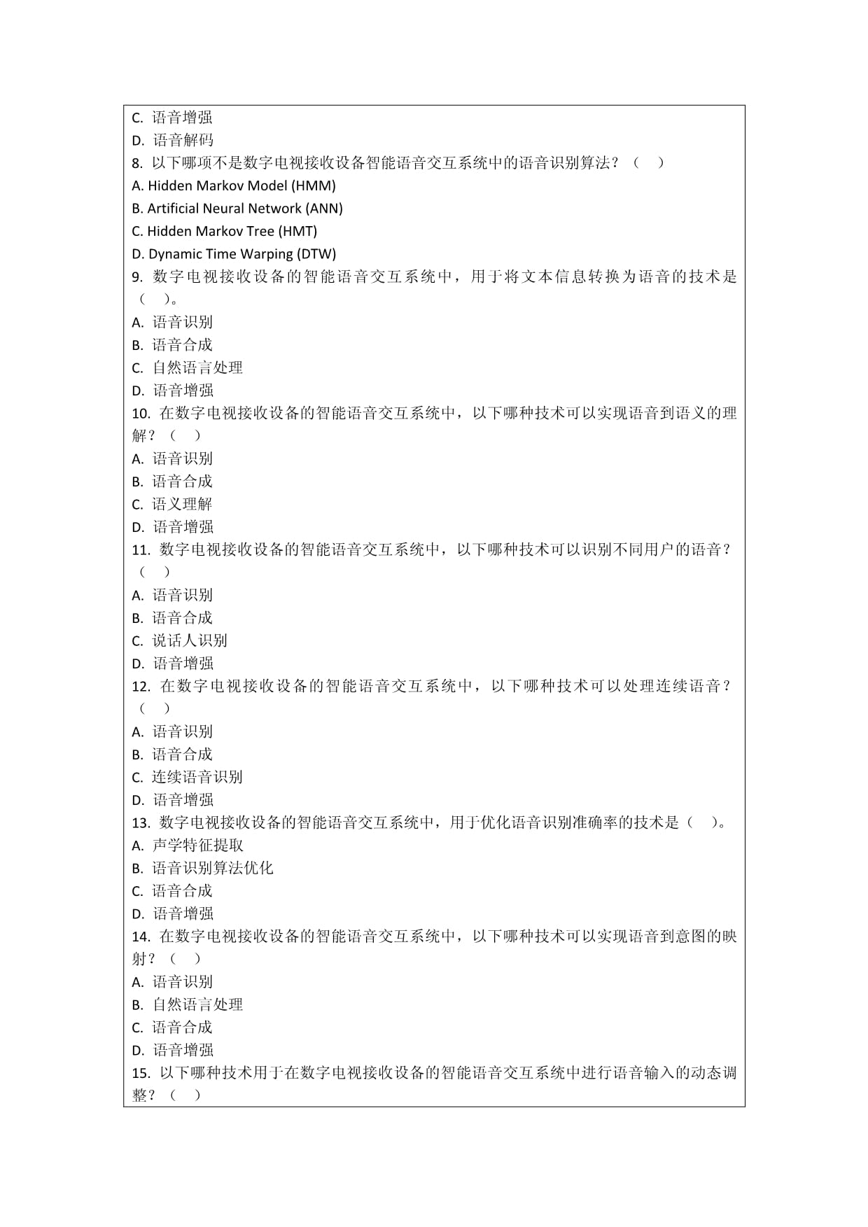 數(shù)字電視接收設備智能語音交互系統(tǒng)研發(fā)考核試卷